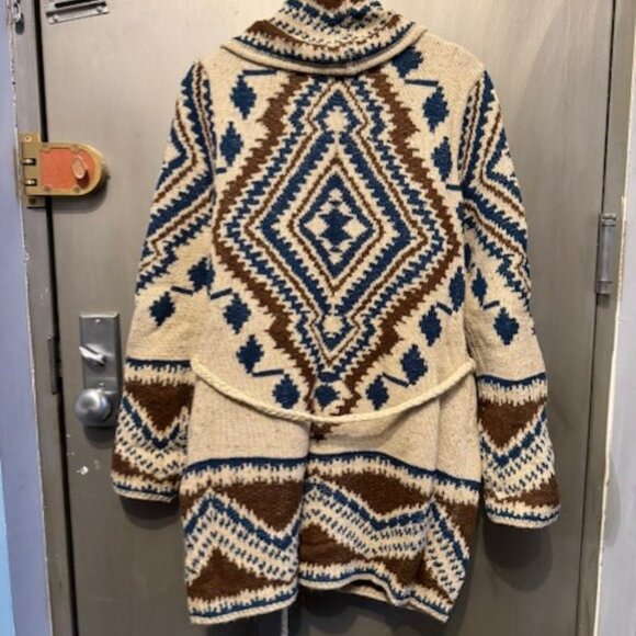 Retro Boho Ralph Lauren Denim supply Aztec Cardigan Sweater / Jacket - Picture 8 of 16